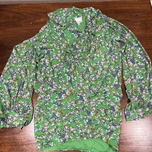 Skylar Madison Dresss Women Small Green Floral Long‎ Sleeve Mini1